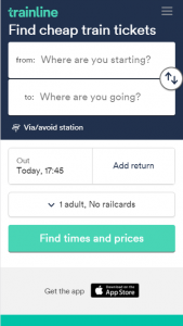 Trainline number four for mobile user experience